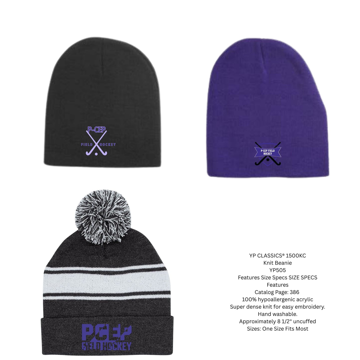 P-CEP Field Hockey Hats Embroidery