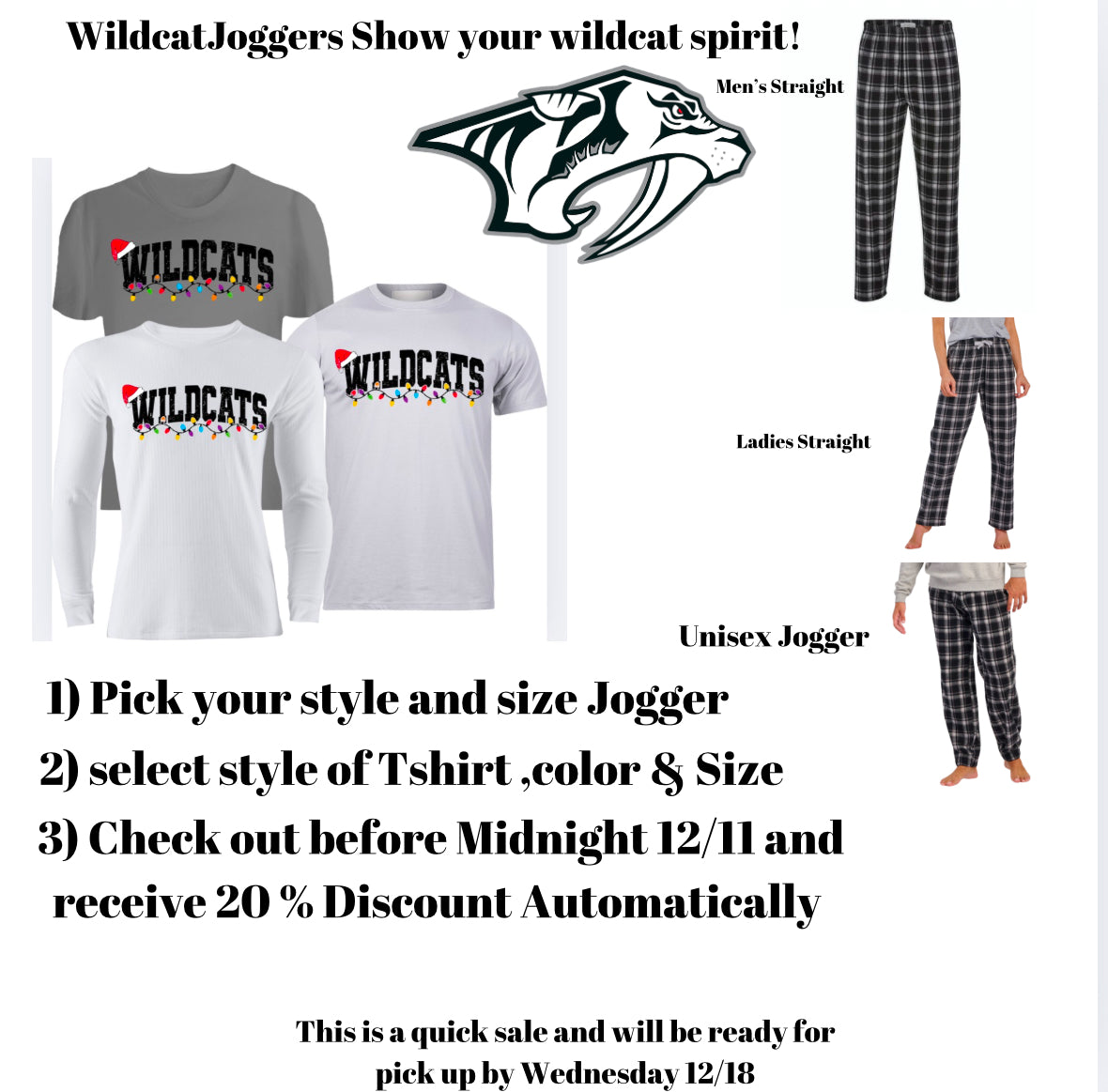 Wildcat Flannel Jogger/ Pajama SET