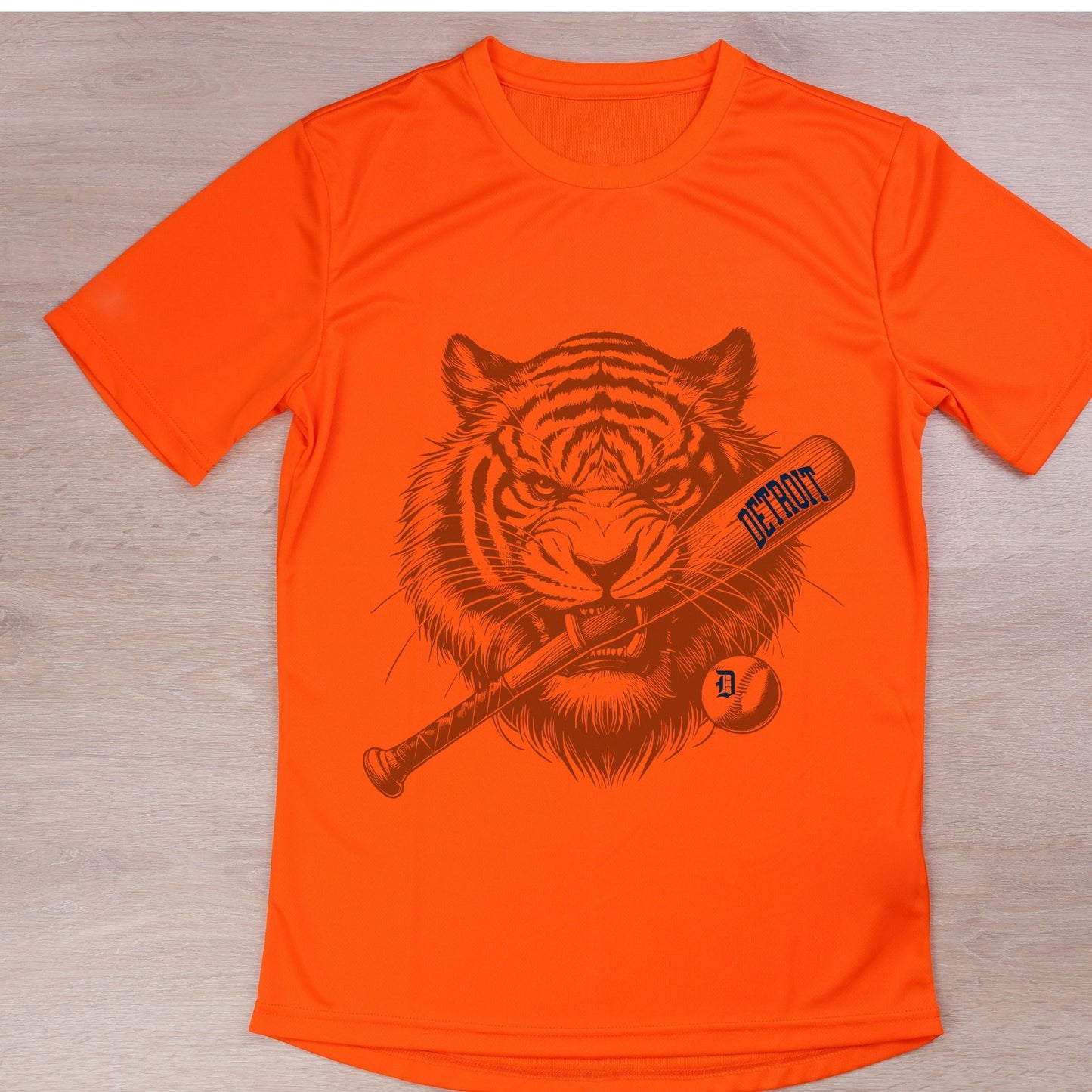 Tiger with Detroit Bat