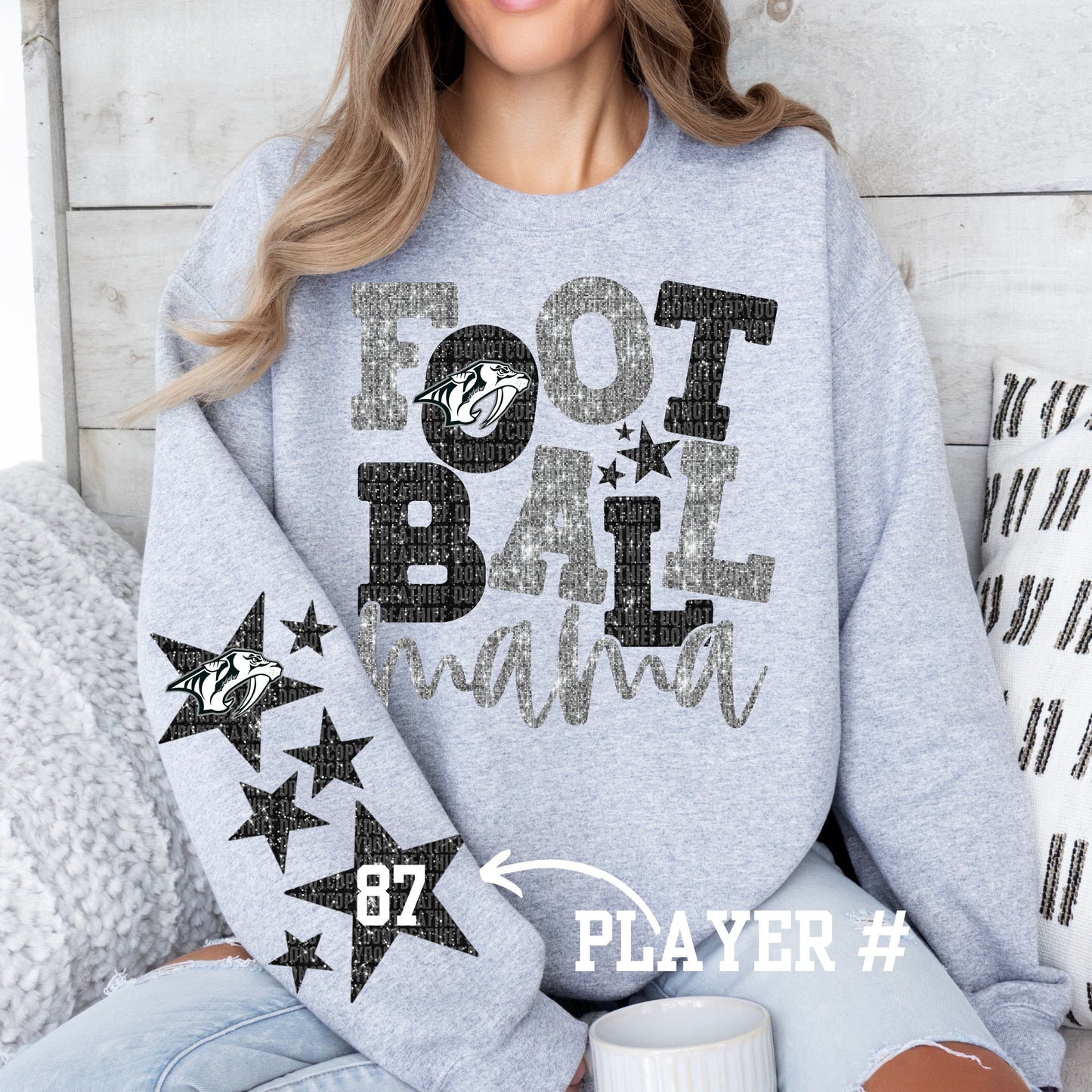 Football Mama custom Glitter