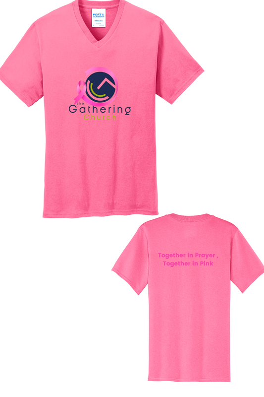 TGC October Pink Out neon Pink v Neck