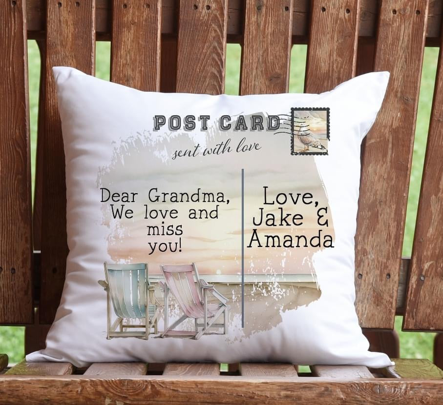 Custom post card Pillow Cover