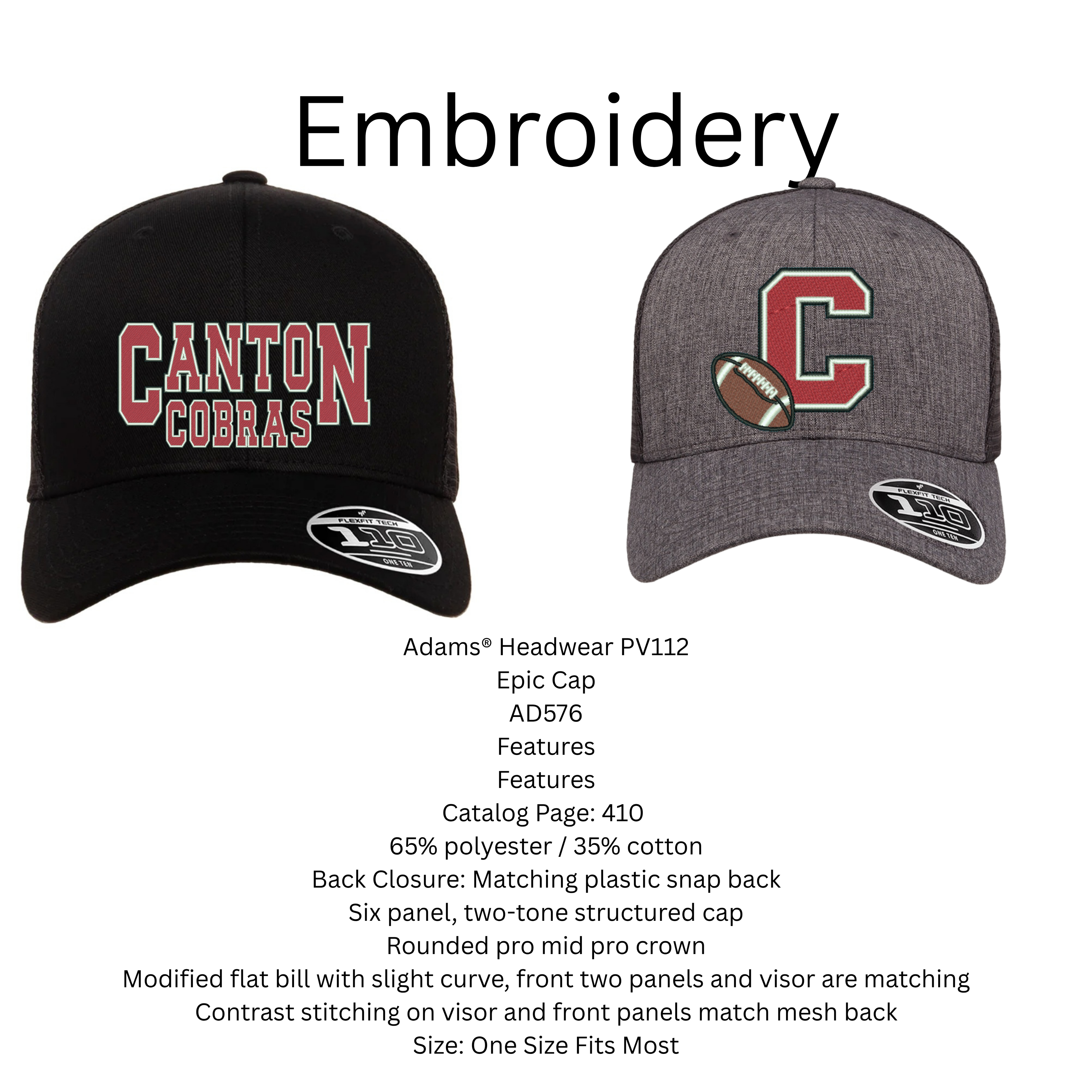Canton Hats Embroidery