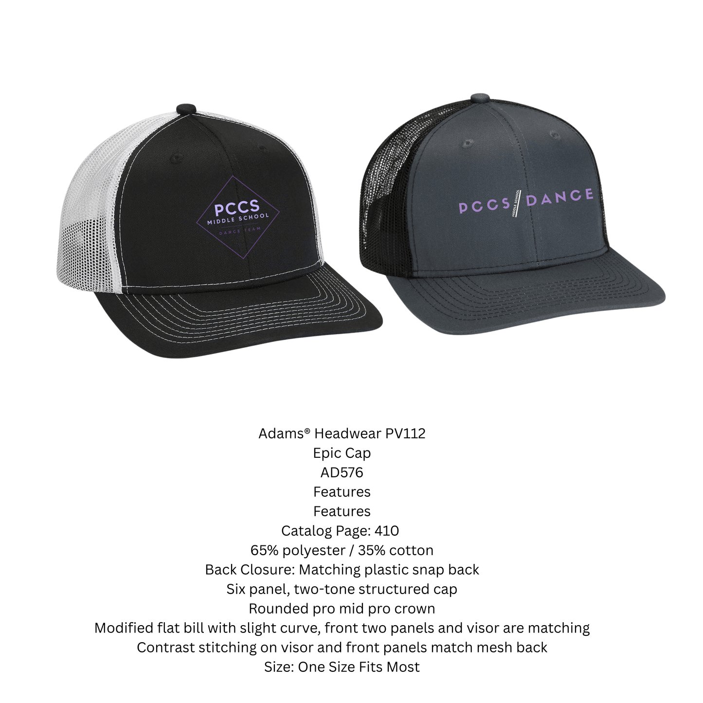 PCCS Hats Embroidery