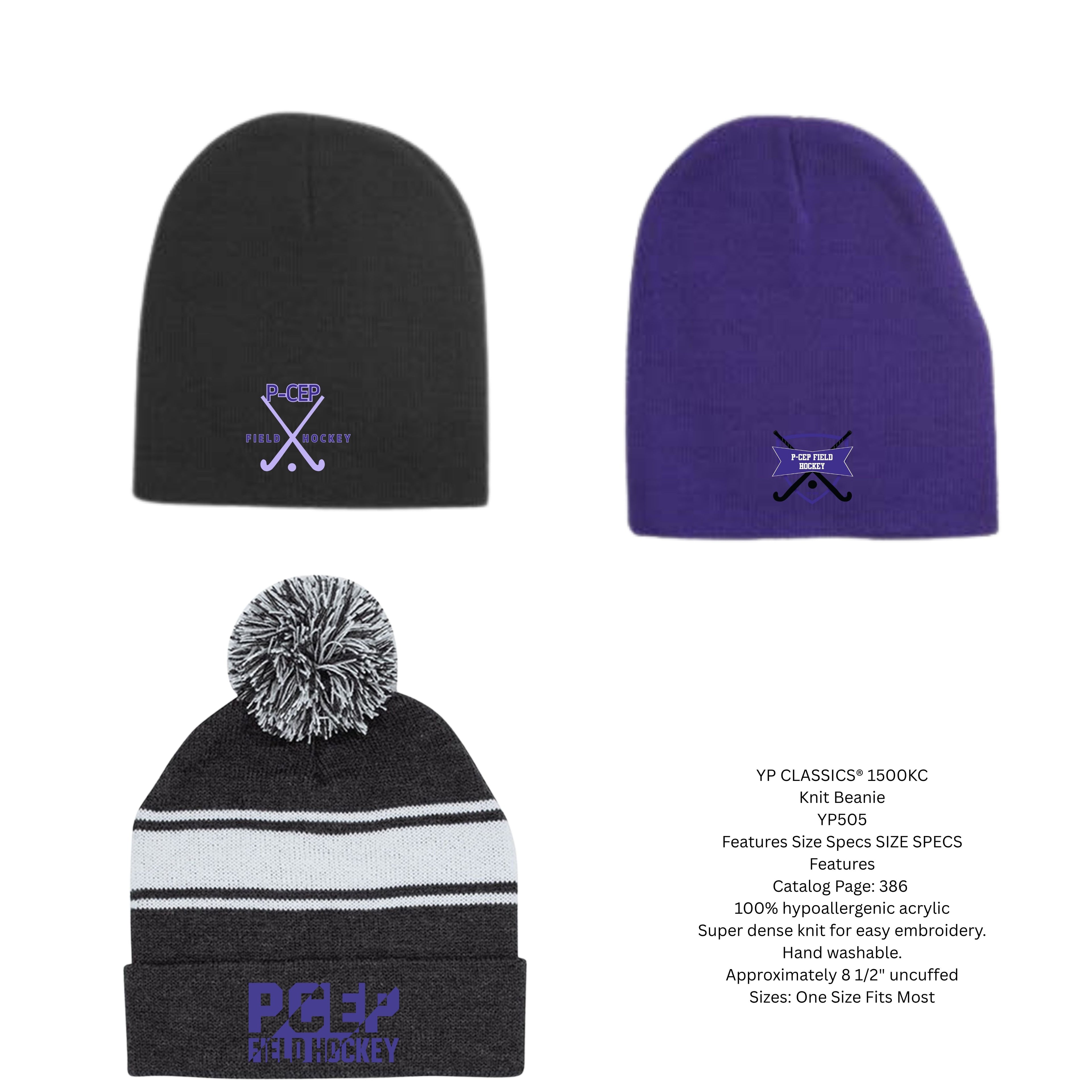 P-CEP Field Hockey  Hats Embroidery