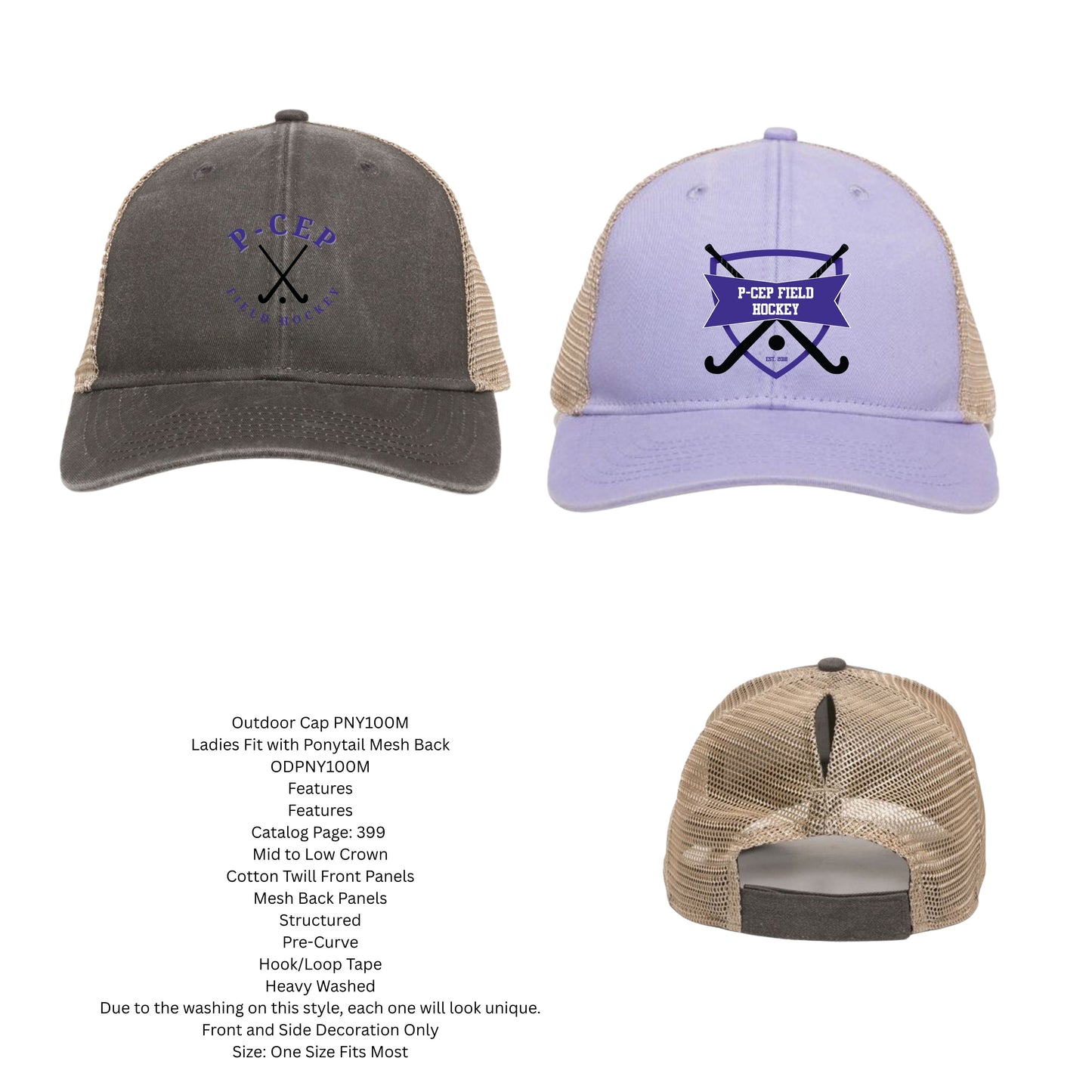 P-CEP Field Hockey  Hats Embroidery