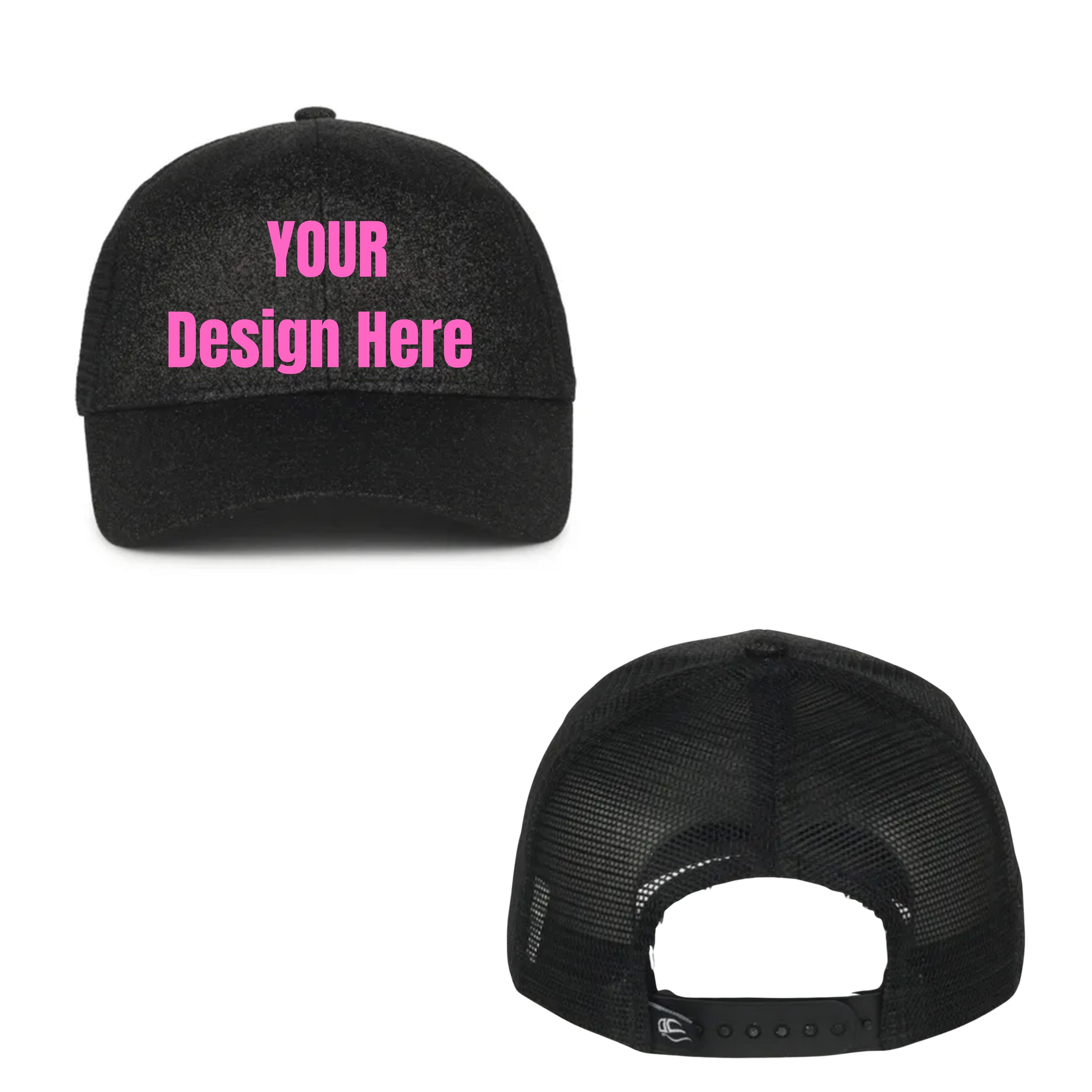 Glitter Mesh Embroidered Hat