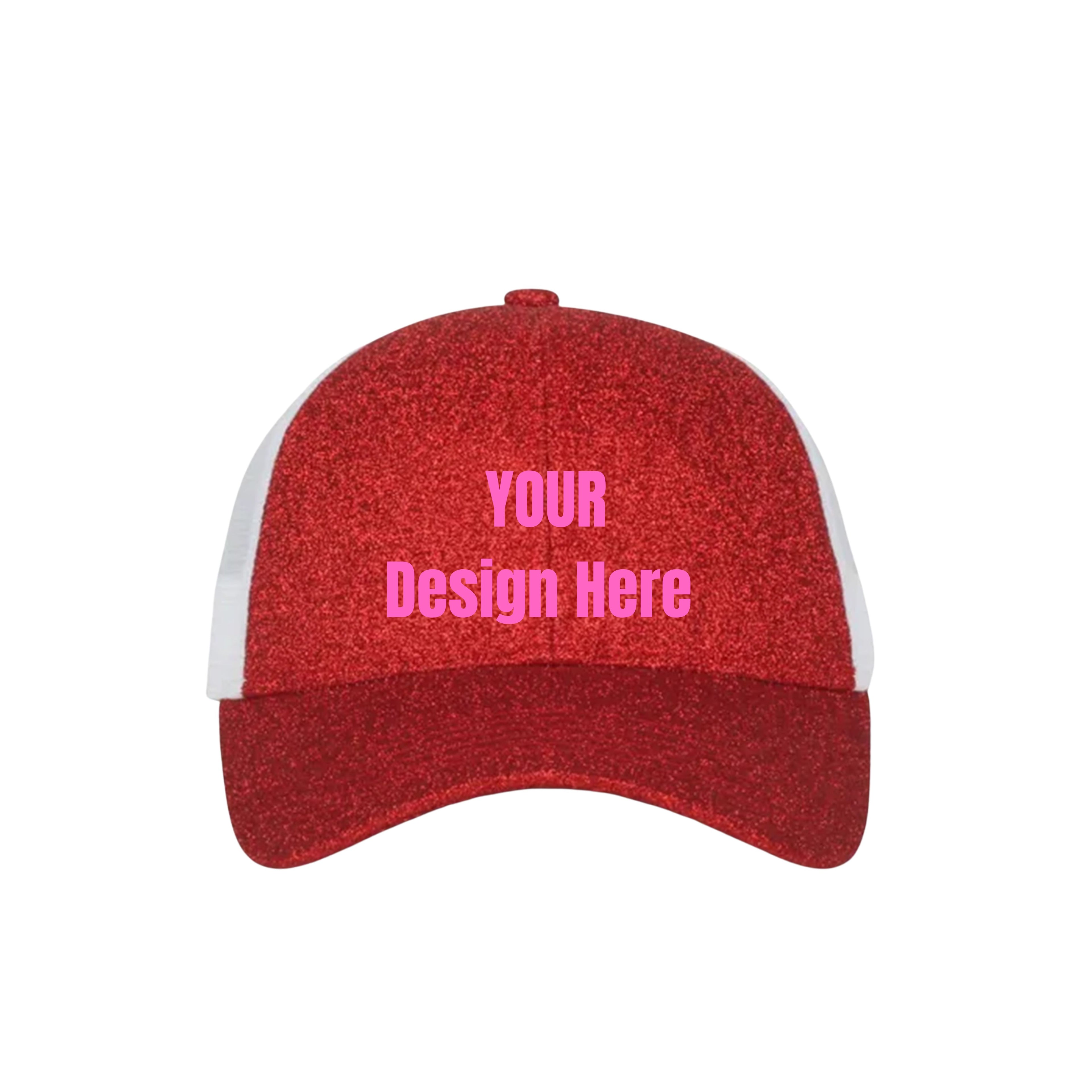 Glitter Mesh Embroidered Hat