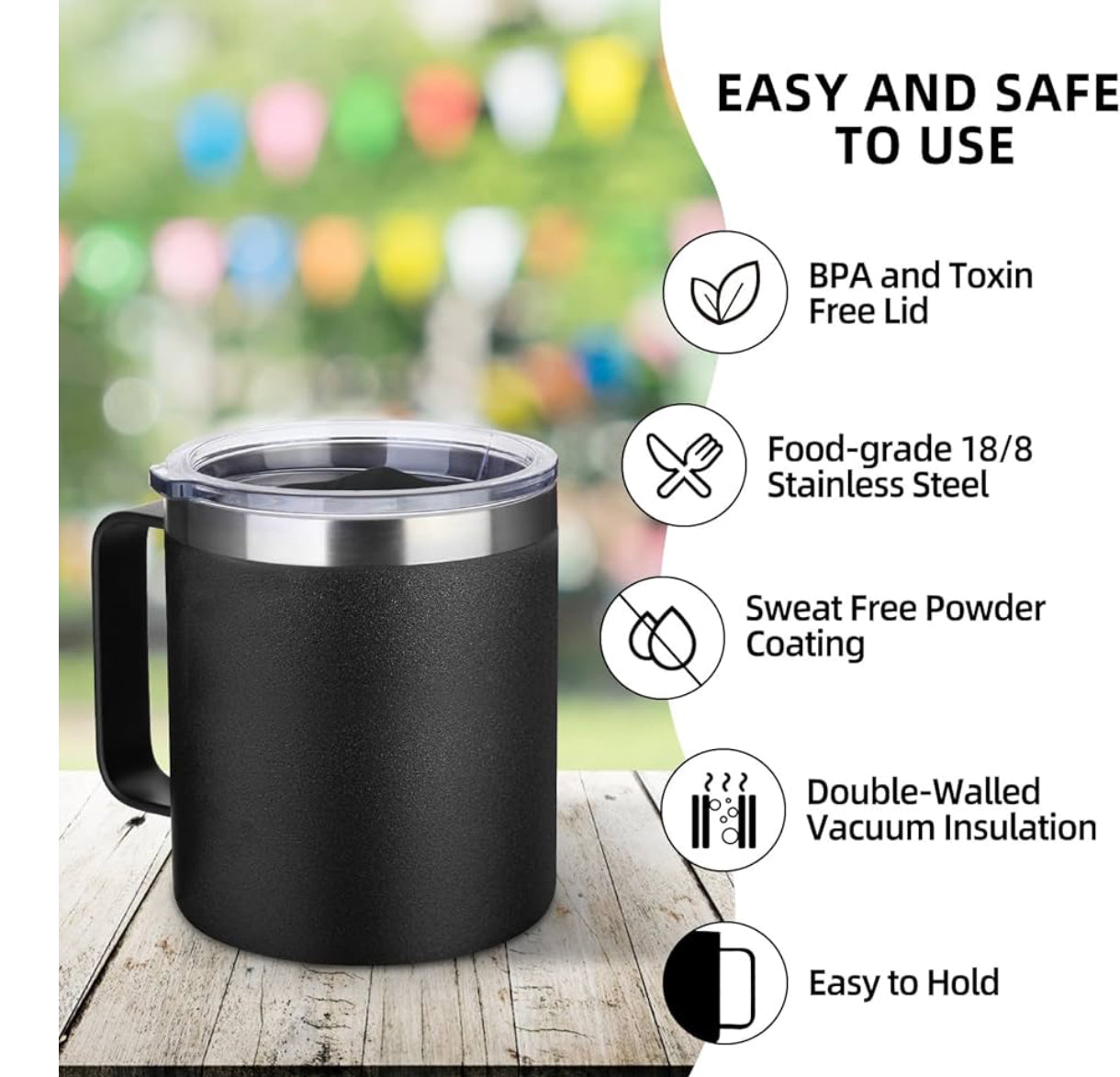 SS mug w/lid