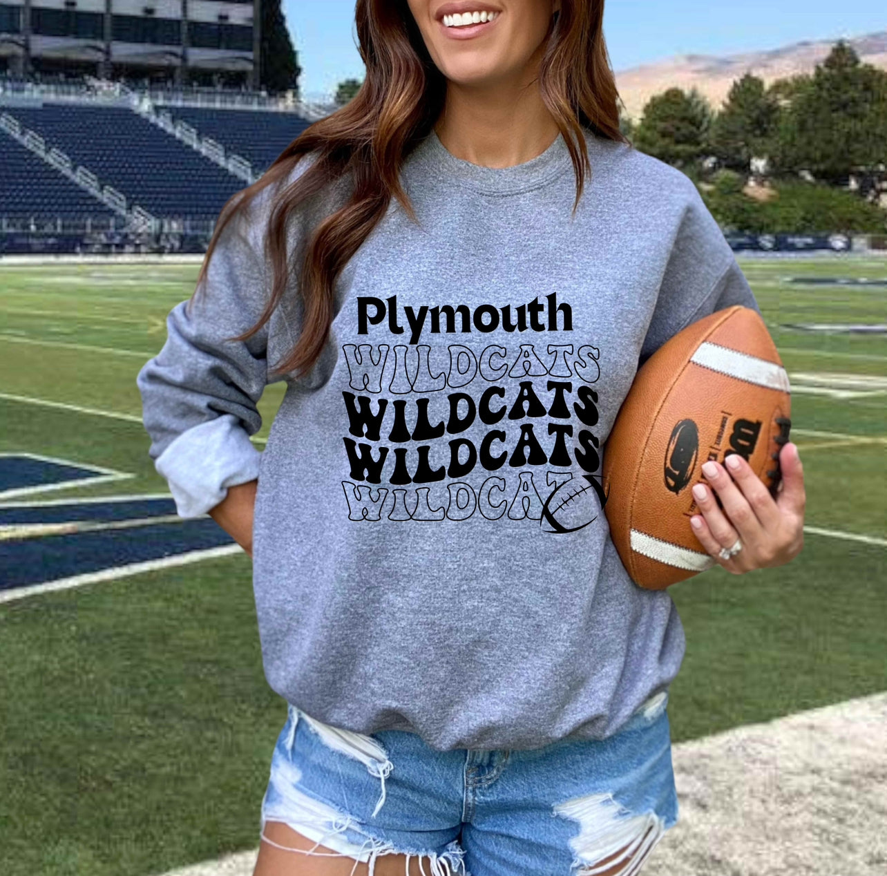 Plymouth Wildcat Wavy Football