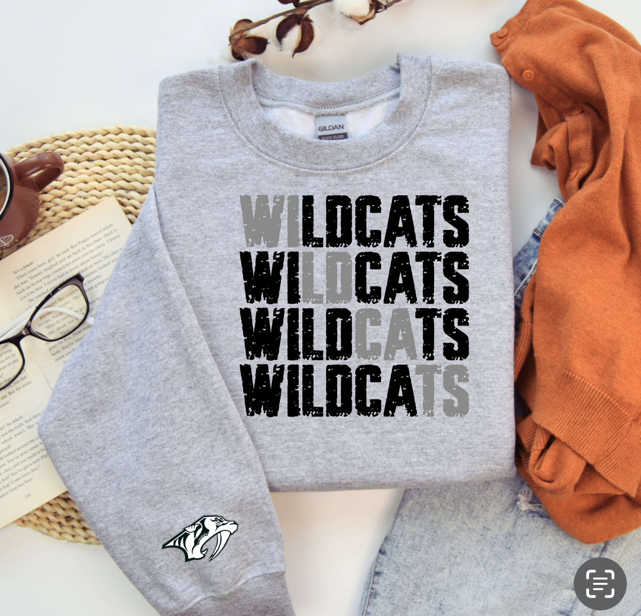 Wildcats Grey/Black Grunge