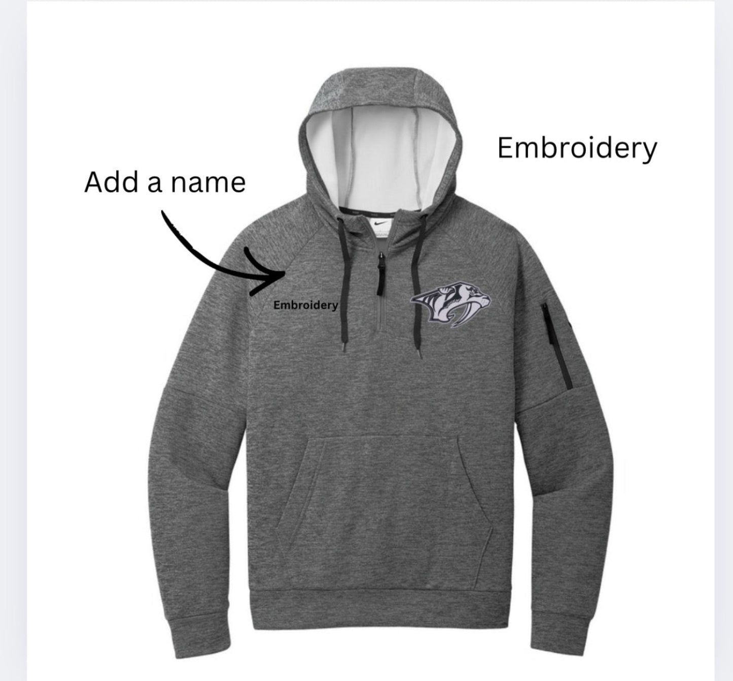 Plymouth Wildcats  Nike Therma Fit Pocket 1/4 Zip Sleeve Swoosh 1/2-Zip