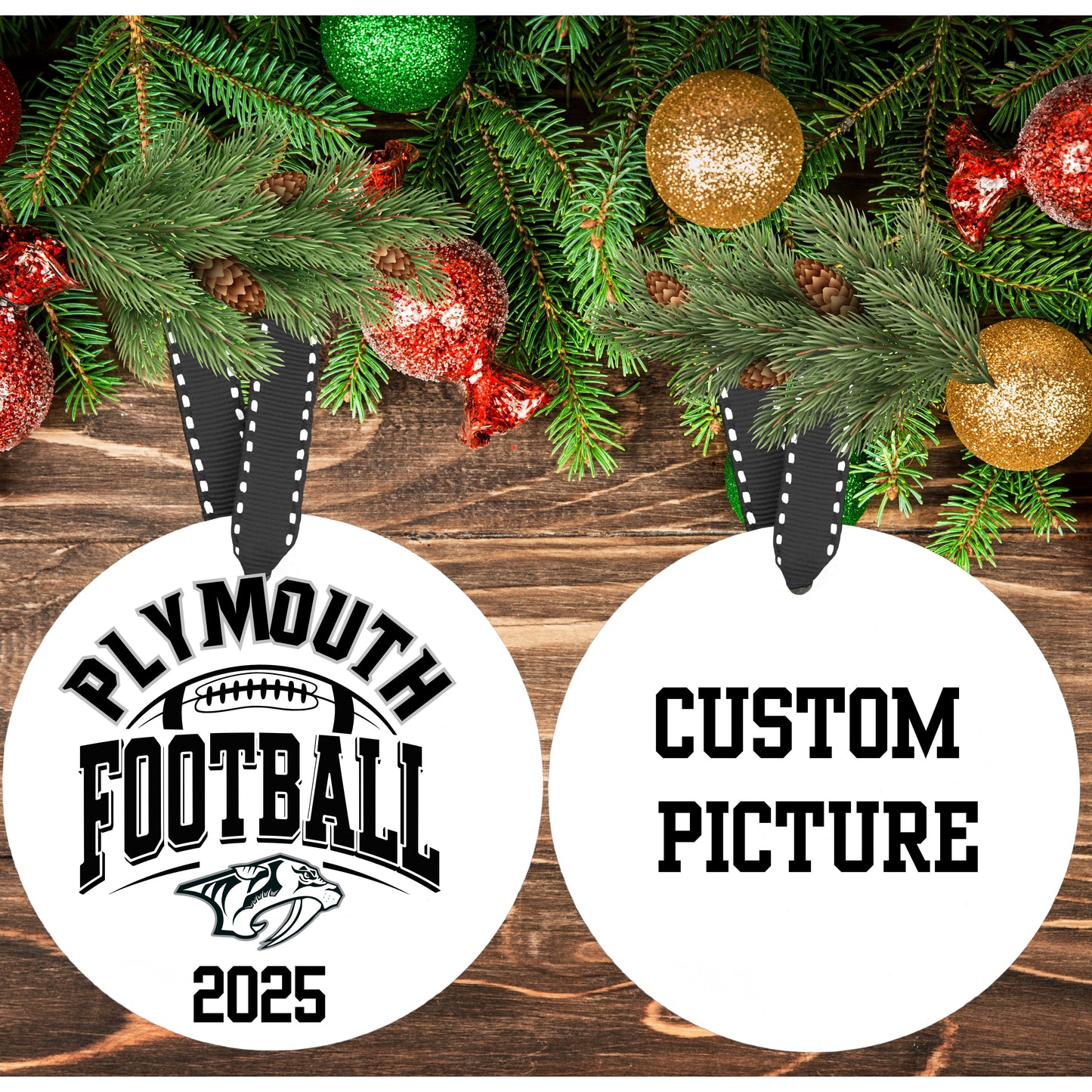 Plymouth Wildcats Custom Ornament Double Side
