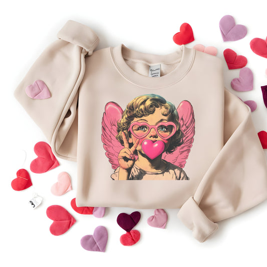 Vintage Cupid Blowing Bubble
