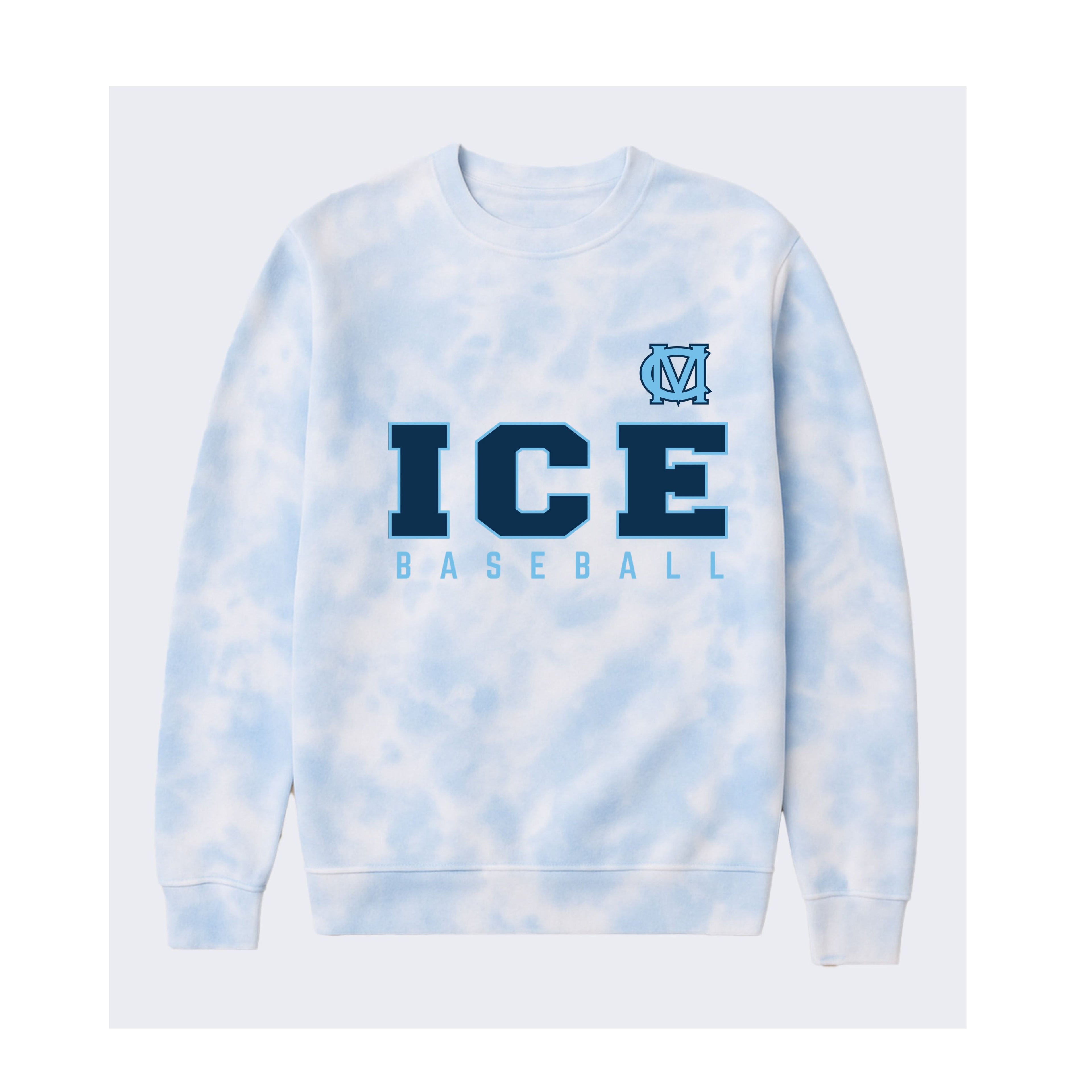 EZ982 Adult Tie Dye Fleece Crewneck