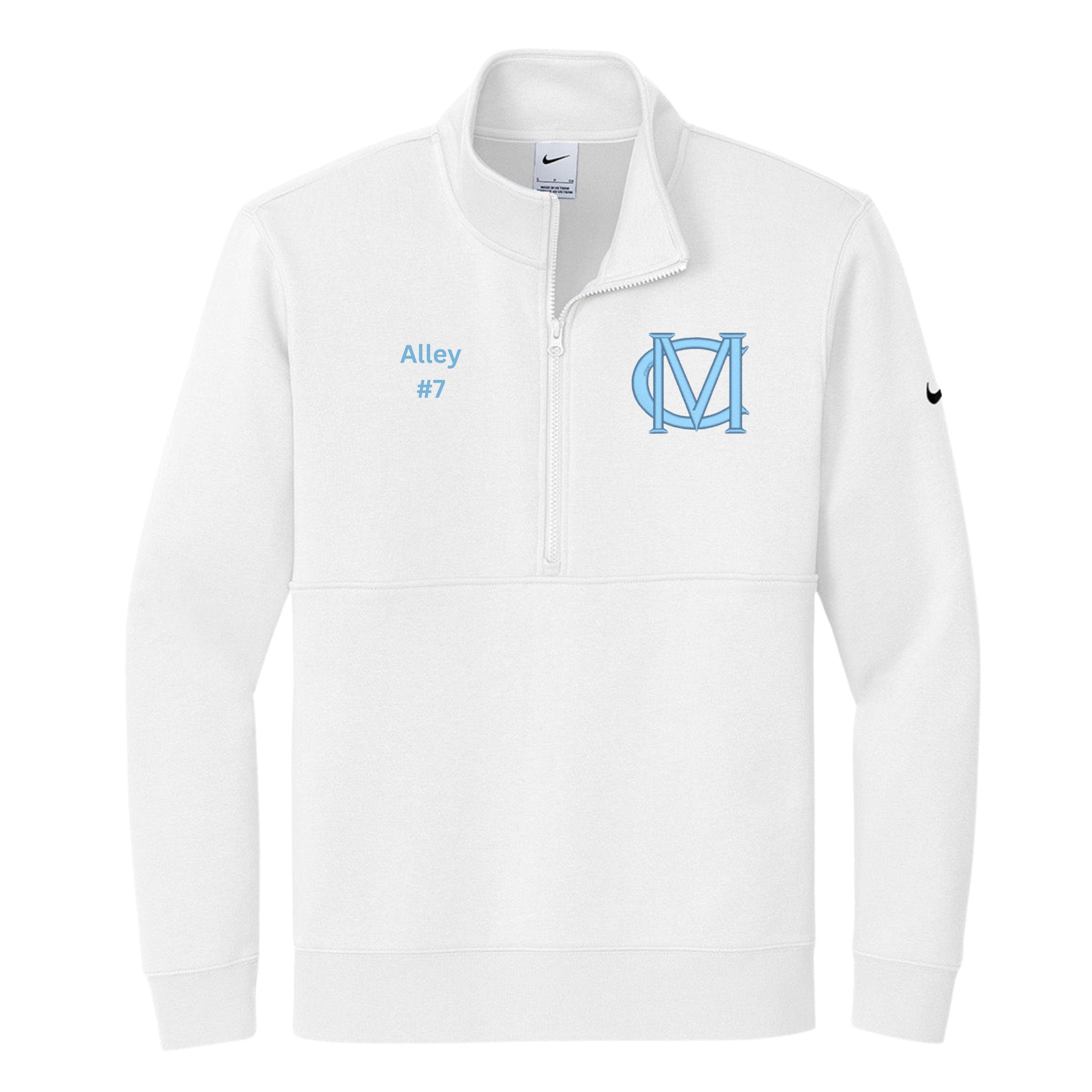 Motor City Ice Nike Club Fleece Sleeve Swoosh 1/2-Zip Embroidery unisex