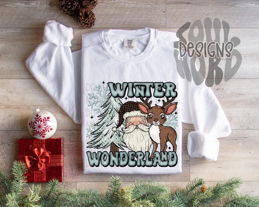 Winter Wonderland Santa and Deer
