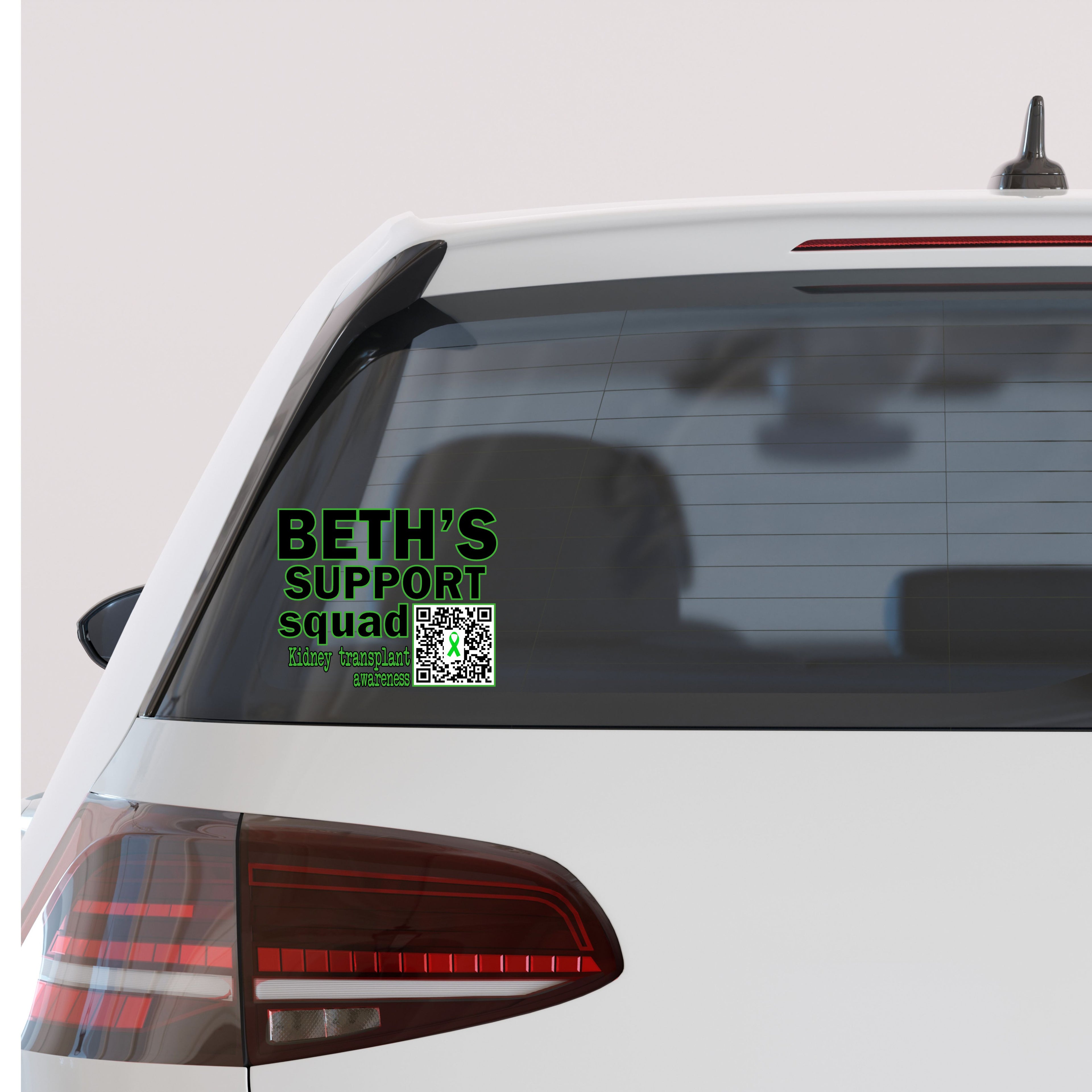Beth Needs a Kidney QR codes for Car window