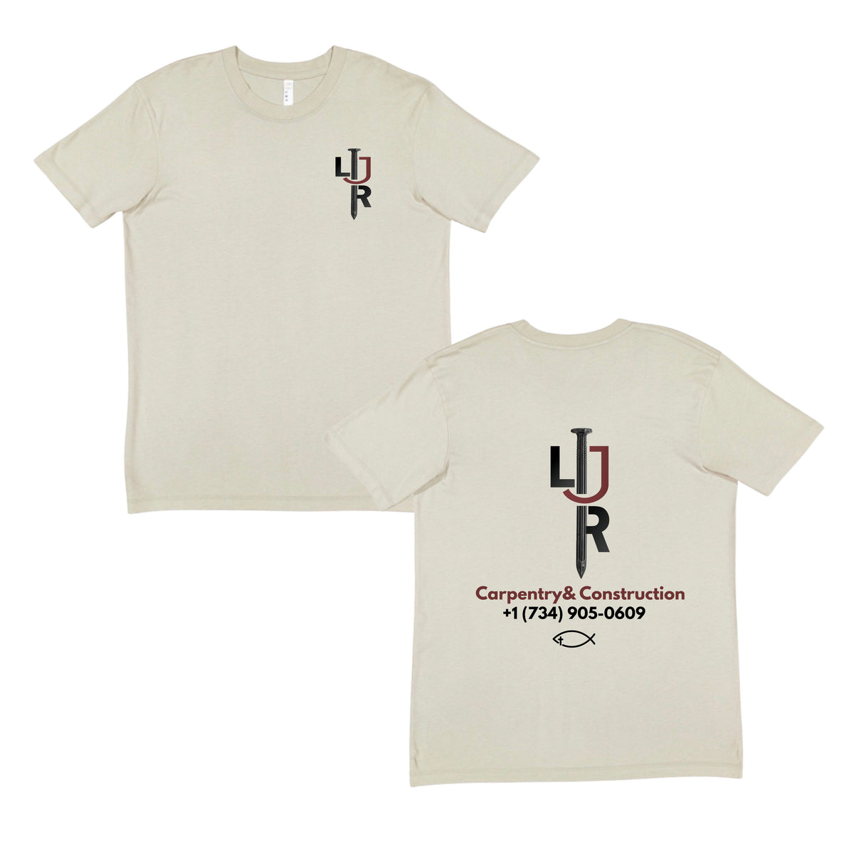 Custom Link  LJR Construction- Bamboo Tee front pocket/ Full Back