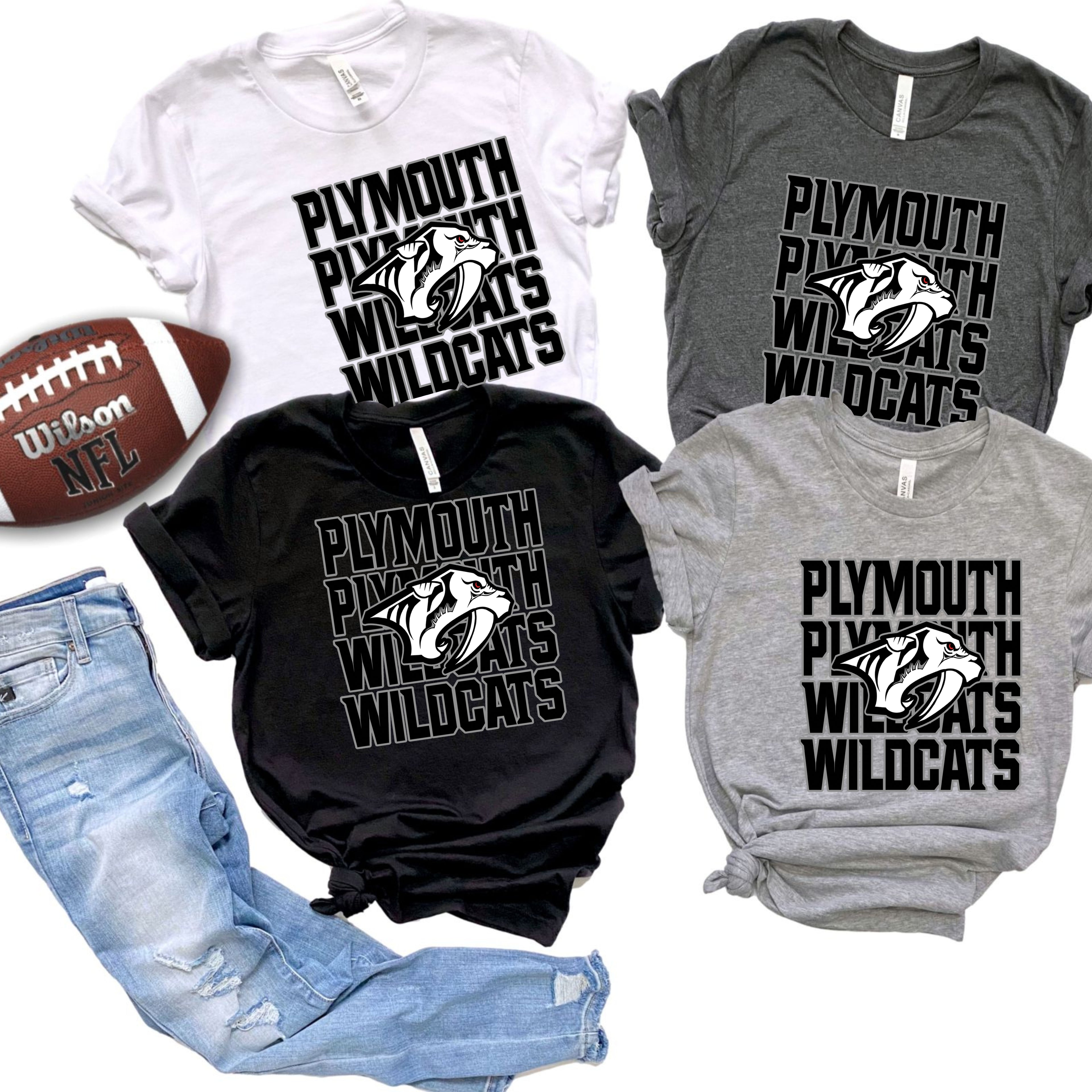 Plymouth Wildcats Stacked with Wildcat