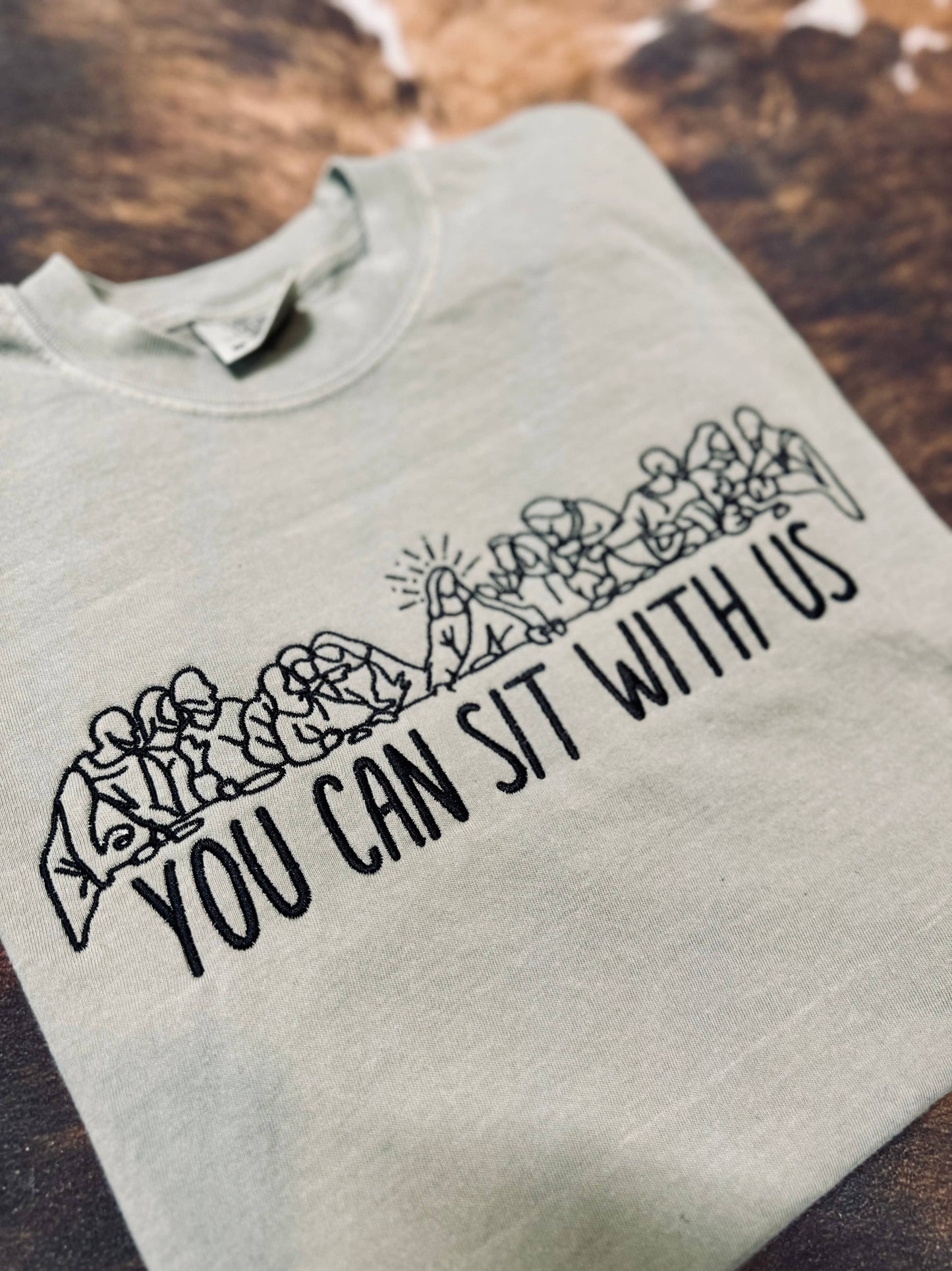 You Can Sit With Us Embroidered Shirt