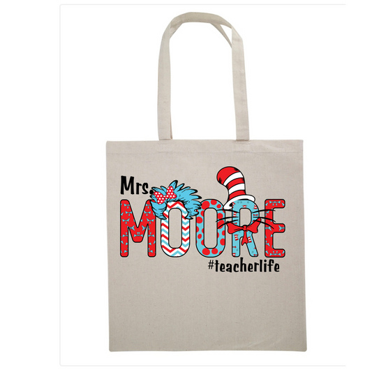 Personalized Reading Month Name Tote